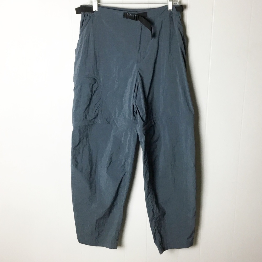 REI Men's Cargo Convertible Pants Belted Nylon Hiking Trail Gray Size L Gray